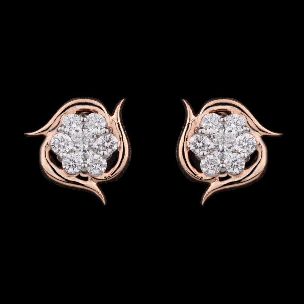 14K Rose Gold Diamond Earrings - 0.33ct VVS-VS-GH