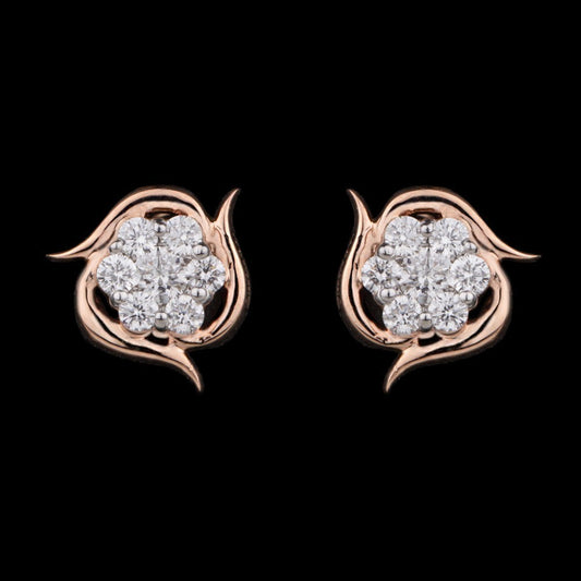 14K Rose Gold Diamond Earrings - 0.33ct VVS-VS-GH