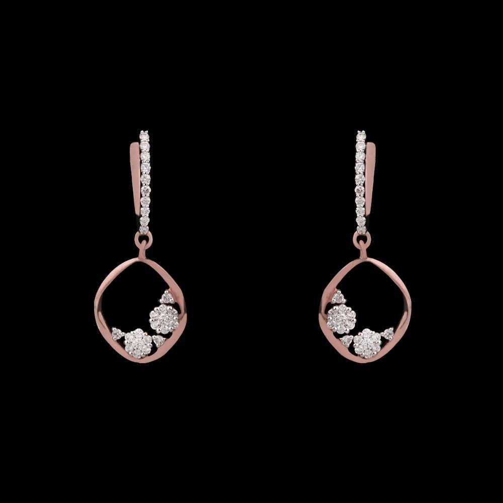 14K Rose Gold Diamond Earrings - 0.53ct SI-IJ