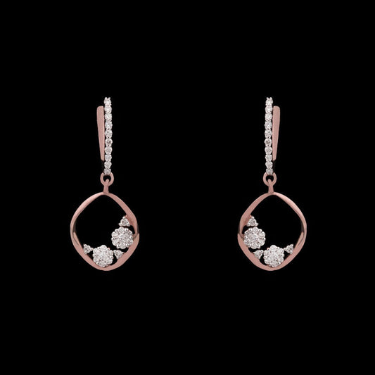 14K Rose Gold Diamond Earrings - 0.53ct SI-IJ