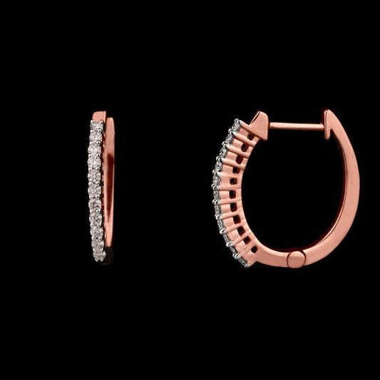 14K Rose Gold Diamond Earrings - 0.32ct VVS-VS-GH
