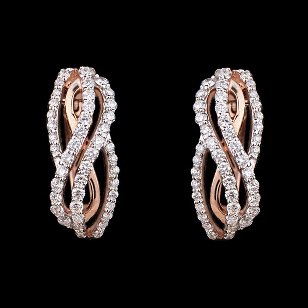 14K Rose Gold Diamond Earrings - 0.53ct SI-GH