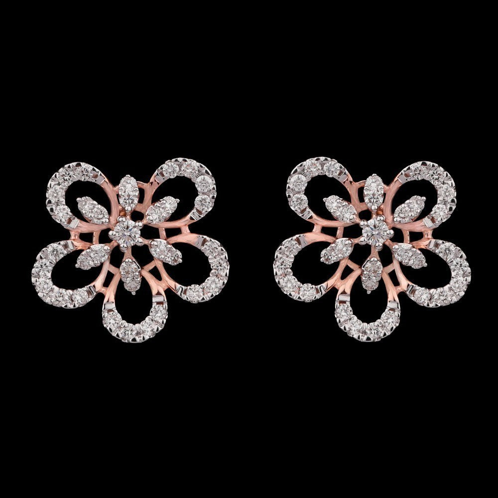 14K Rose Gold Diamond Earrings - 0.68ct VVS-VS-HI