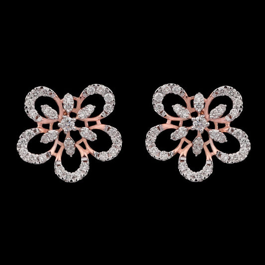 14K Rose Gold Diamond Earrings - 0.68ct VVS-VS-HI