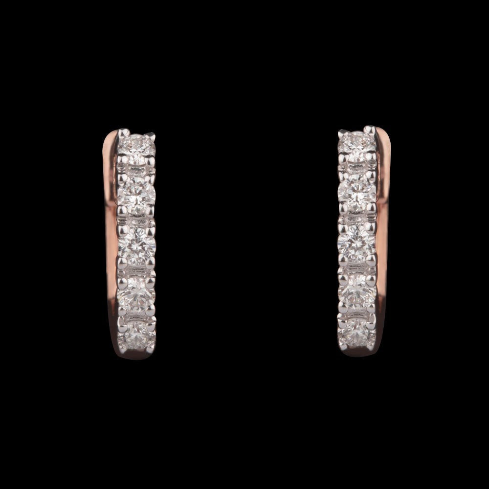 14K Rose Gold Diamond Earrings - 0.2ct VVS-VS-GH