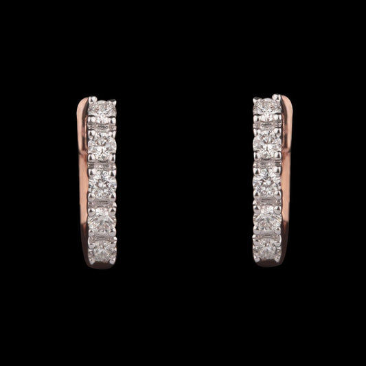14K Rose Gold Diamond Earrings - 0.2ct VVS-VS-GH