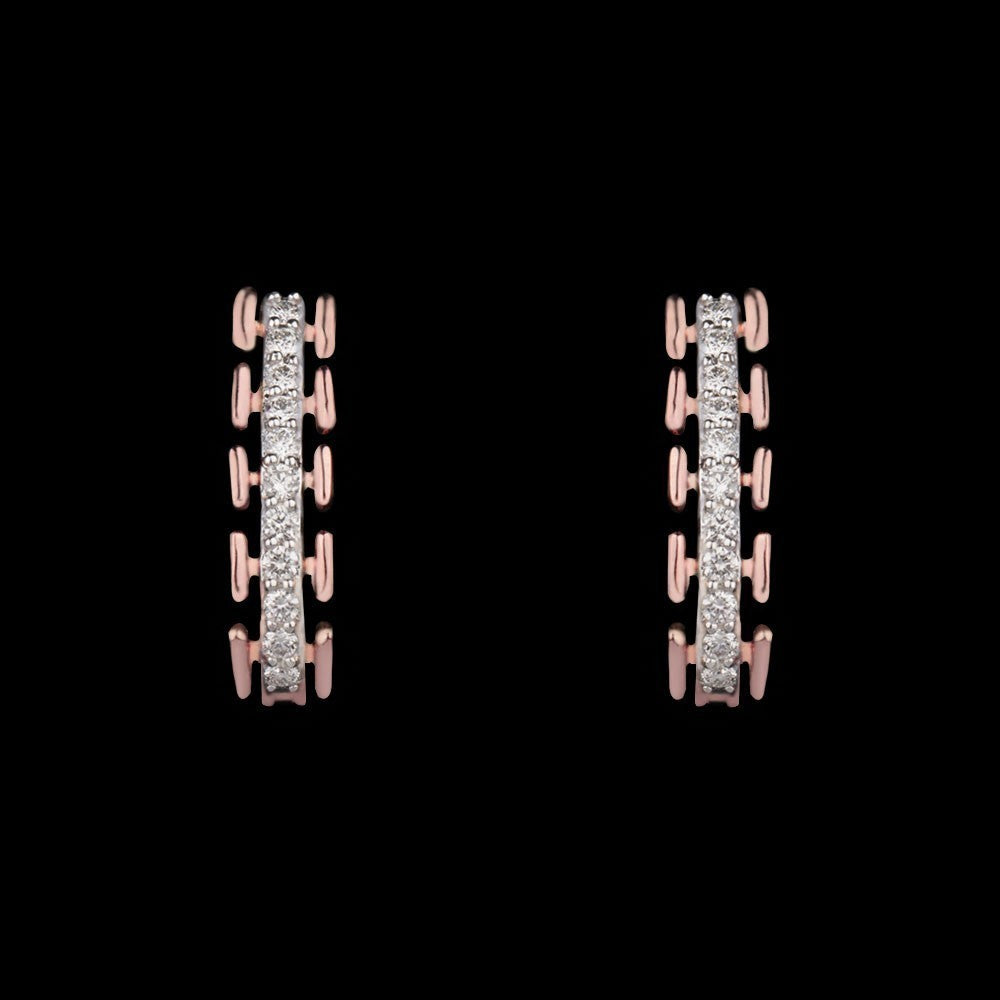 14K Rose Gold Diamond Earrings - 0.37ct VS-GH