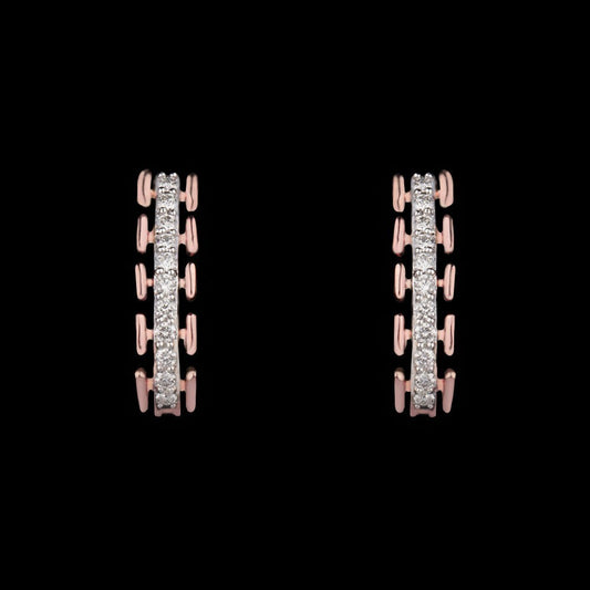 14K Rose Gold Diamond Earrings - 0.37ct VS-GH