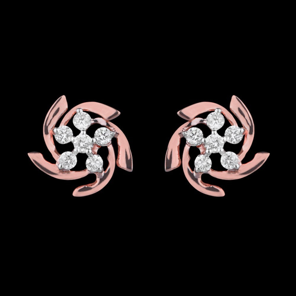 14K Rose Gold Diamond Earrings - 0.21ct VS-SI-GH