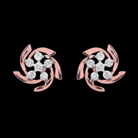 14K Rose Gold Diamond Earrings - 0.21ct VS-SI-GH