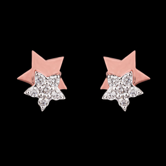 14K Rose Gold Diamond Earrings - 0.26ct VS-GH