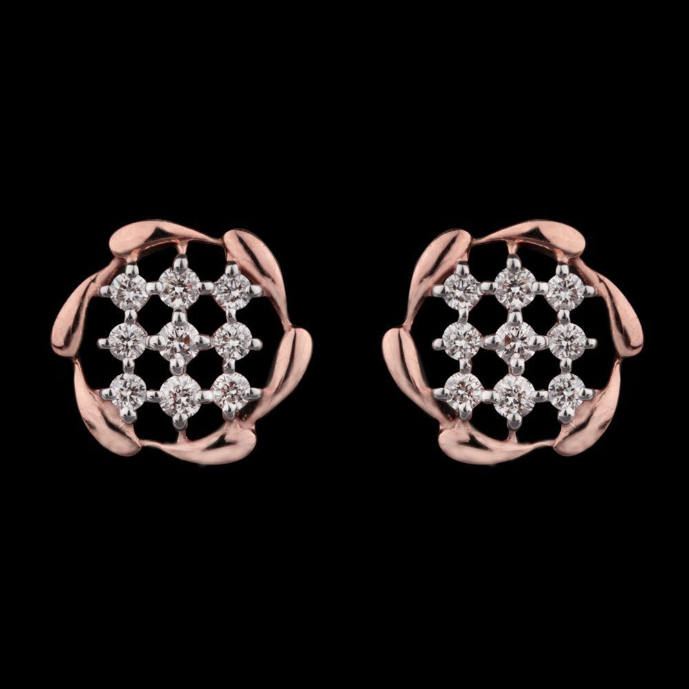 14K Rose Gold Diamond Earrings - 0.21ct SI-HI