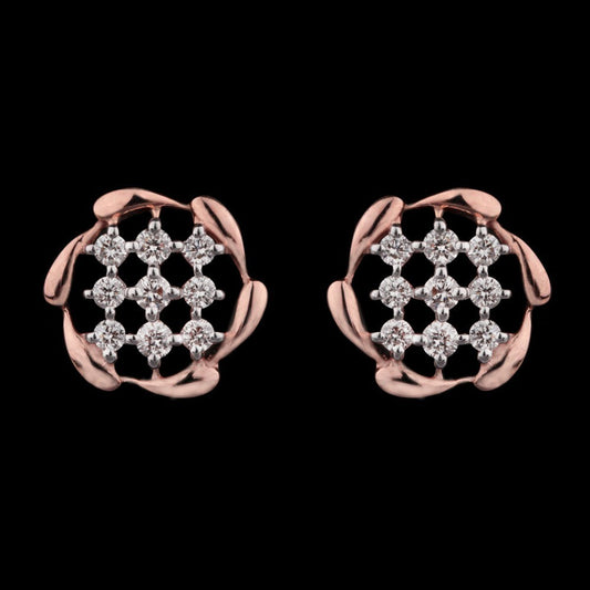 14K Rose Gold Diamond Earrings - 0.21ct SI-HI