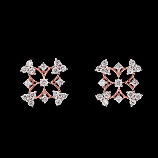 14K Rose Gold Diamond Earrings - 0.44ct VS-GH