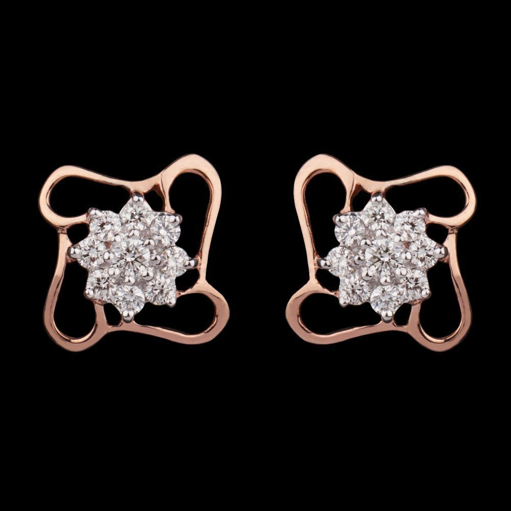 14K Rose Gold Diamond Earrings - 0.19ct VS-HI