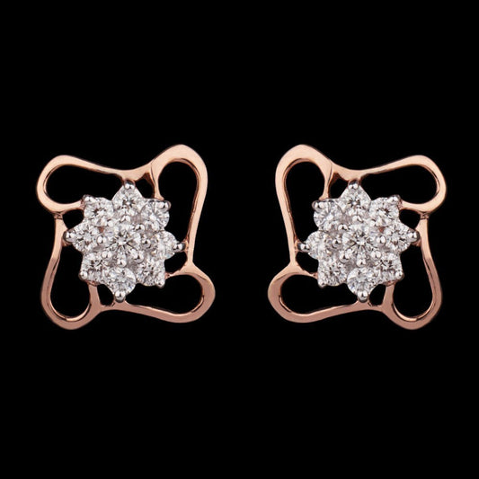 14K Rose Gold Diamond Earrings - 0.19ct VS-HI