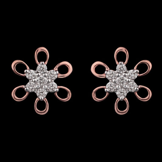 14K Rose Gold Diamond Earrings - 0.22ct VS-SI-HI