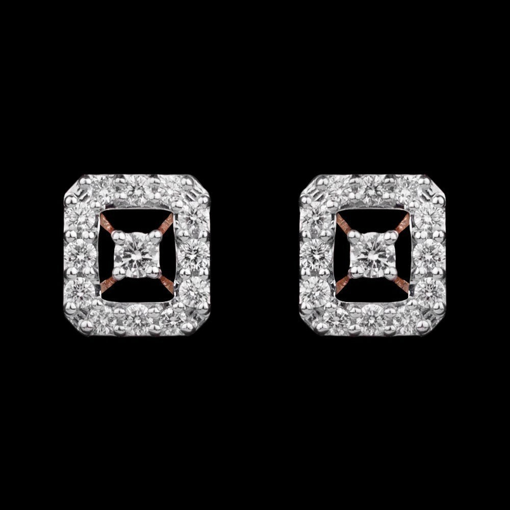 14K Rose Gold Diamond Earrings - 0.32ct VVS-VS-HI