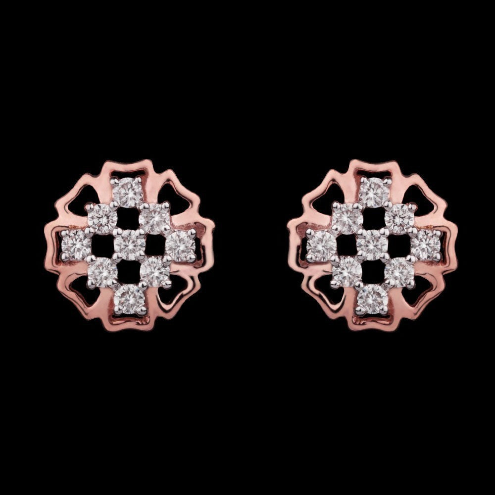 14K Rose Gold Diamond Earrings - 0.26ct VS-HI