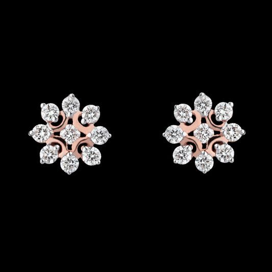 14K Rose Gold Diamond Earrings - 0.32ct VS-GH