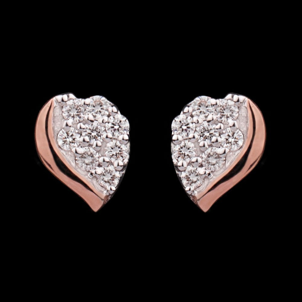 14K Rose Gold Diamond Earrings - 0.17ct VVS-VS-HI