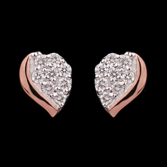 14K Rose Gold Diamond Earrings - 0.17ct VVS-VS-HI