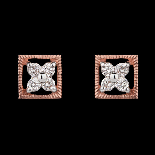 14K Rose Gold Diamond Earrings - 0.11ct VS-HI