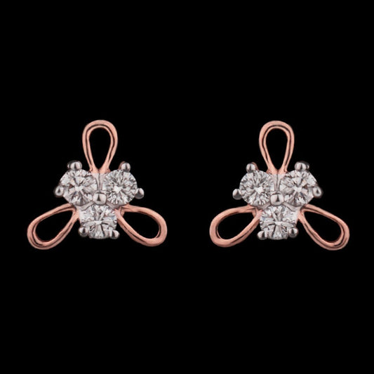 14K Rose Gold Diamond Earrings - 0.1ct VS-HI