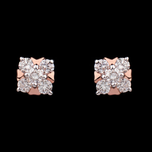 14K Rose Gold Diamond Earrings - 0.21ct VVS-VS-HI