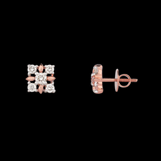 14K Rose Gold Diamond Earrings - 0.16ct VVS-VS-HI