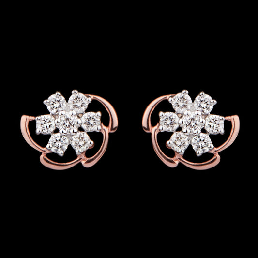 14K Rose Gold Diamond Earrings - 0.16ct VS-HI