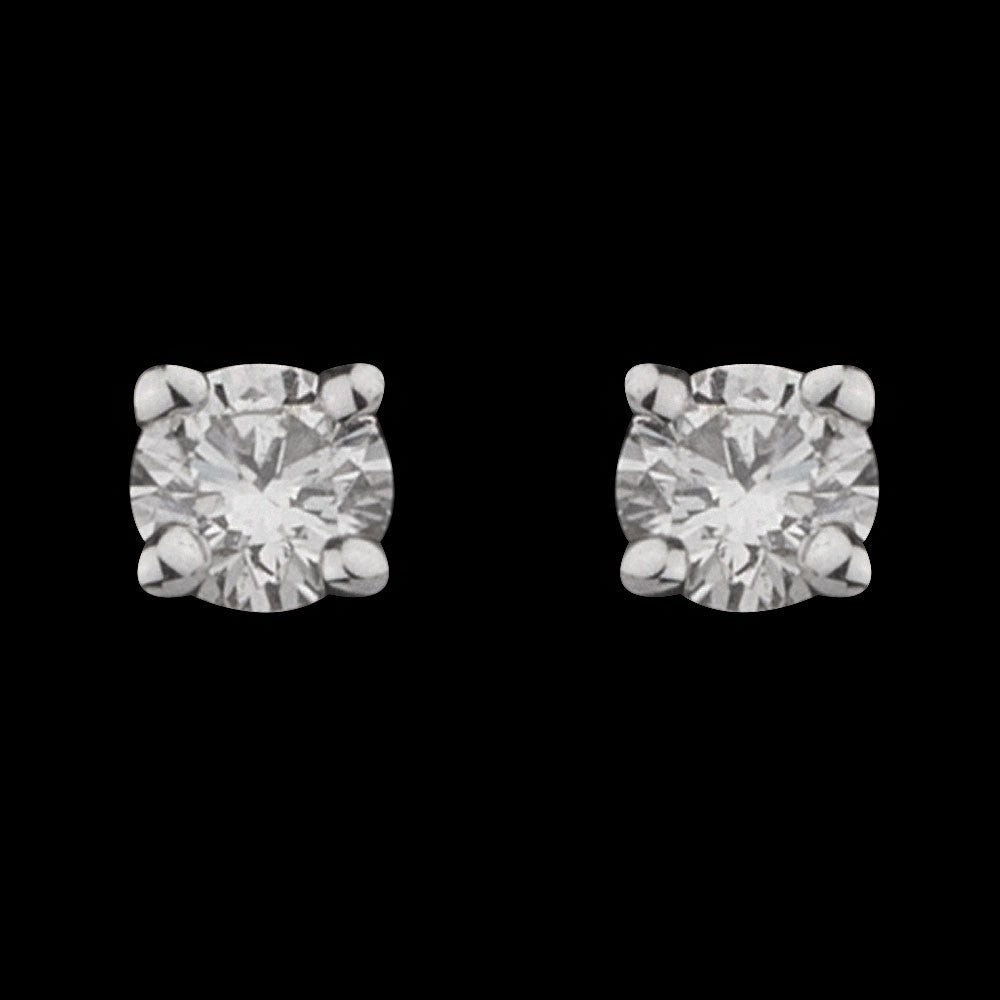 14K Rose Gold Diamond Earrings - 0.1ct VVS-VS-HI