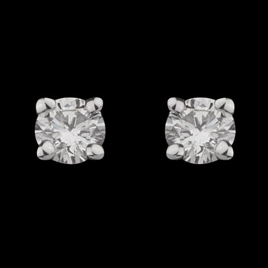 14K Rose Gold Diamond Earrings - 0.1ct VVS-VS-HI