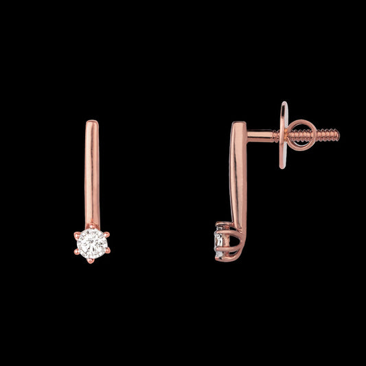14K Rose Gold Diamond Earrings - 0.13ct SI-HI