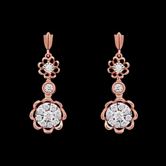 14K Rose Gold Diamond Earrings - 0.28ct VVS-VS-HI