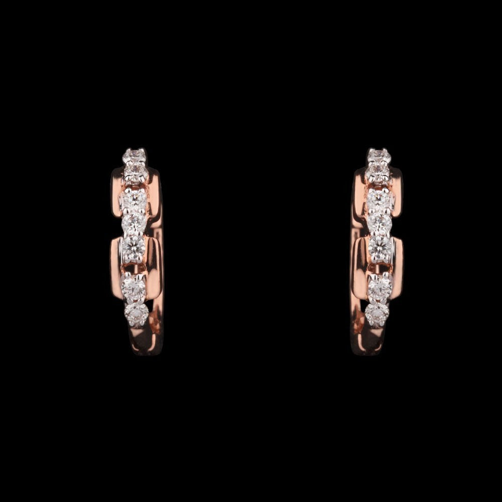 14K Rose Gold Diamond Earrings - 0.18ct VVS-VS-FG
