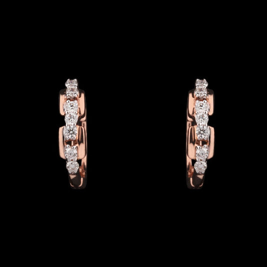 14K Rose Gold Diamond Earrings - 0.18ct VVS-VS-FG
