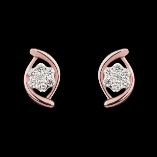 14K Rose Gold Diamond Earrings - 0.16ct VVS-VS-GH