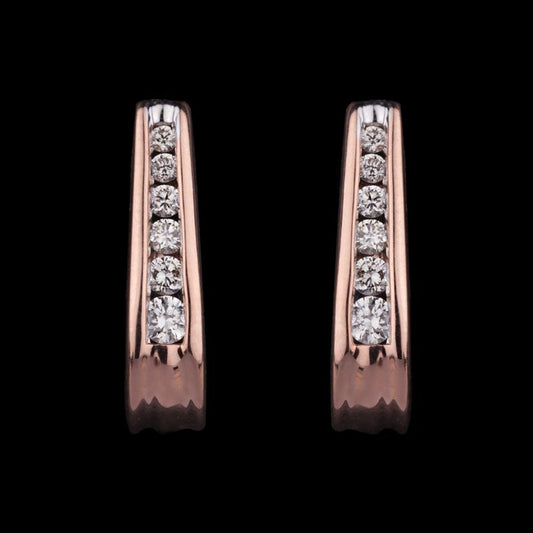 14K Rose Gold Diamond Earrings - 0.24ct VVS-VS-HI