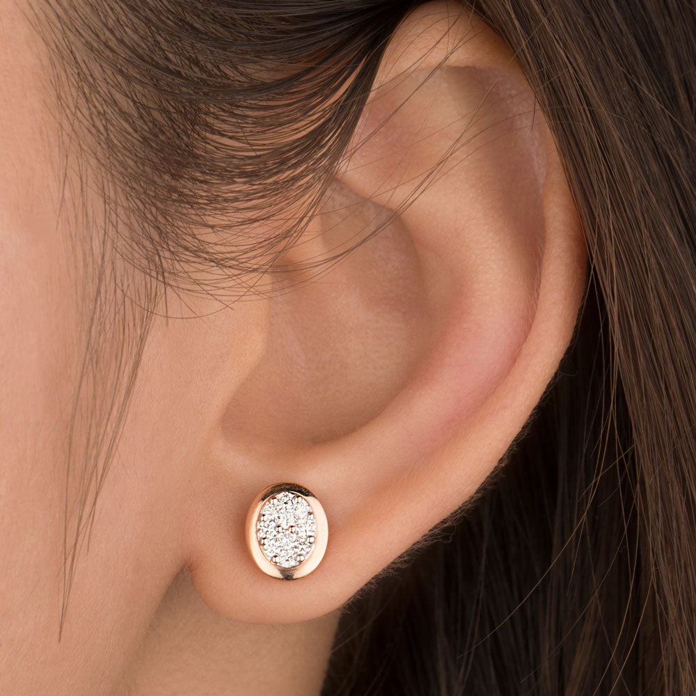 14K Rose Gold Diamond Earrings - 0.38ct VVS-VS-GH