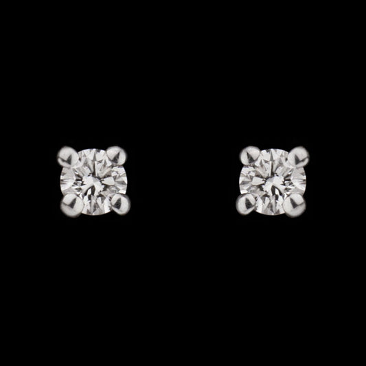 14K Rose Gold Diamond Earrings - 0.1ct VVS-VS-HI