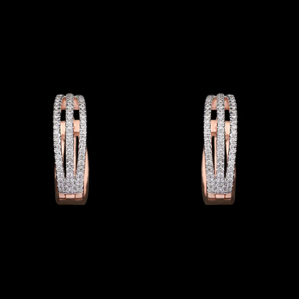 14K Rose Gold Diamond Earrings - 0.3ct VS-GH