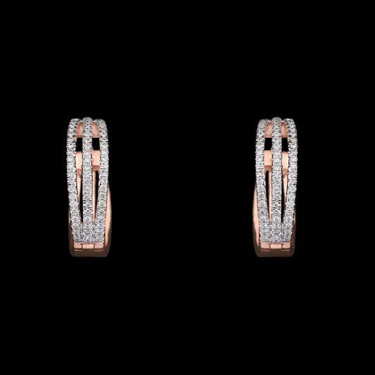 14K Rose Gold Diamond Earrings - 0.3ct VS-GH