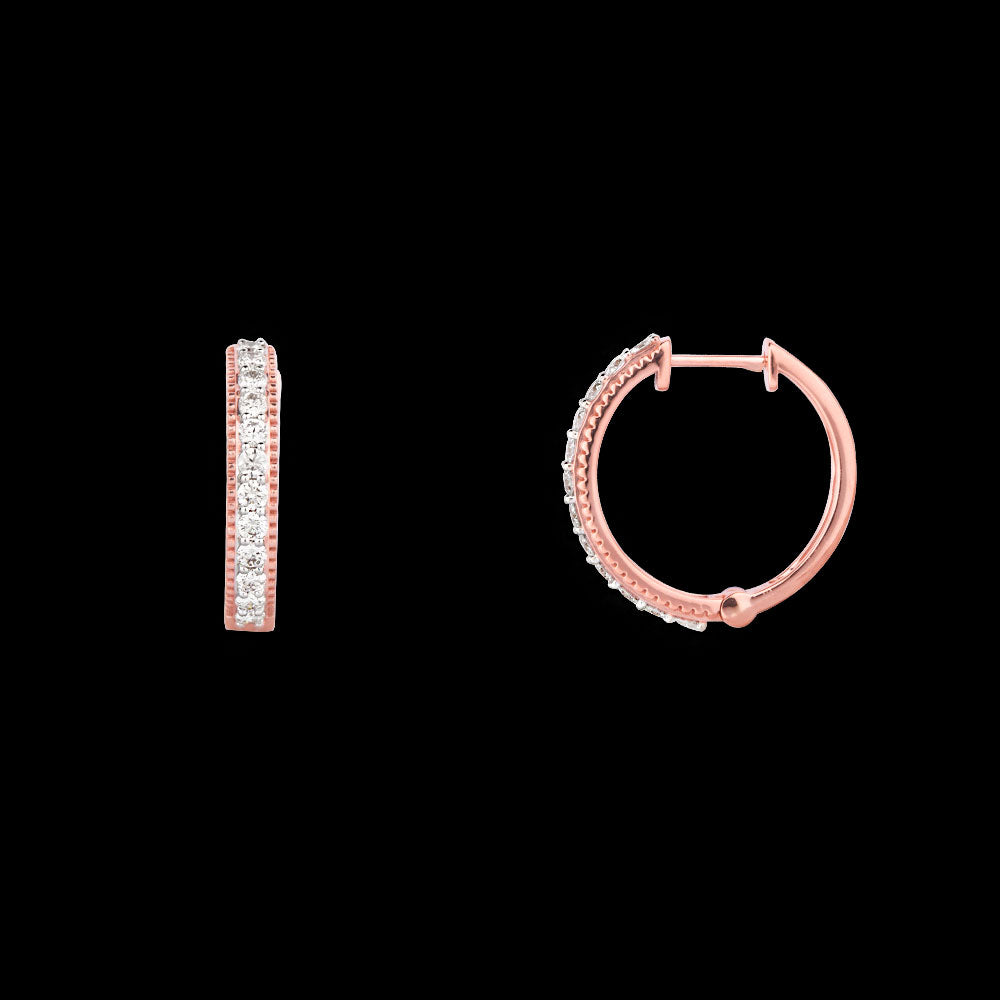 18K Rose Gold Diamond Earrings - 0.591ct VVS-VS-GH