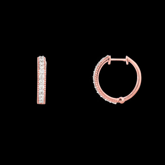 18K Rose Gold Diamond Earrings - 0.591ct VVS-VS-GH