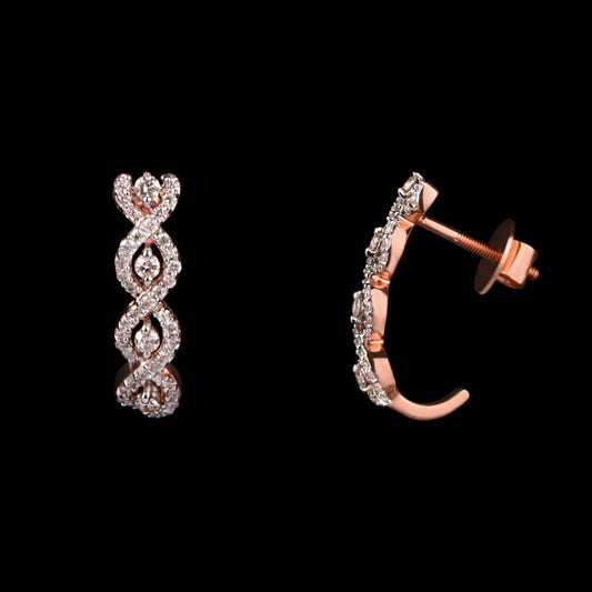 18K Rose Gold Diamond Earrings - 0.44ct VS-IJ