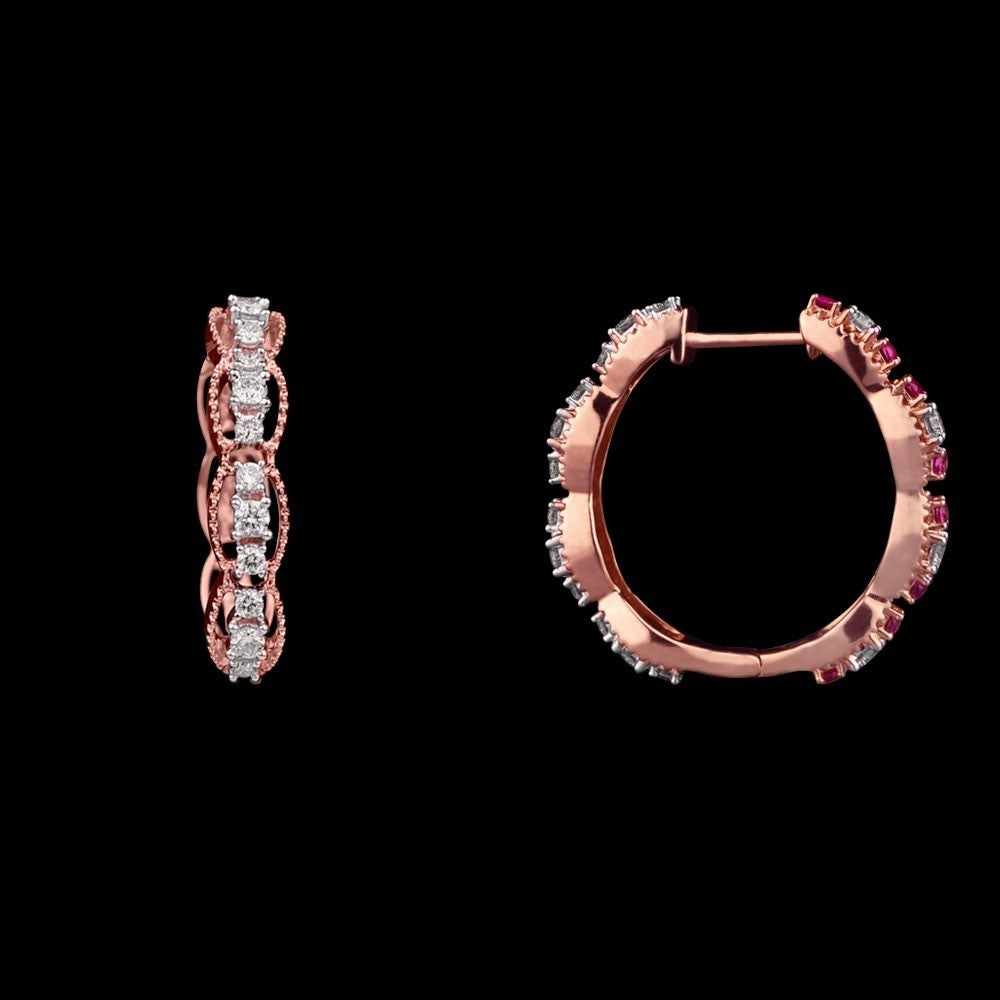 14K Rose Gold Diamond Earrings - 0.67ct VVS-VS-HI