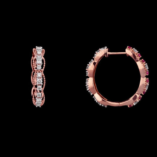 14K Rose Gold Diamond Earrings - 0.67ct VVS-VS-HI
