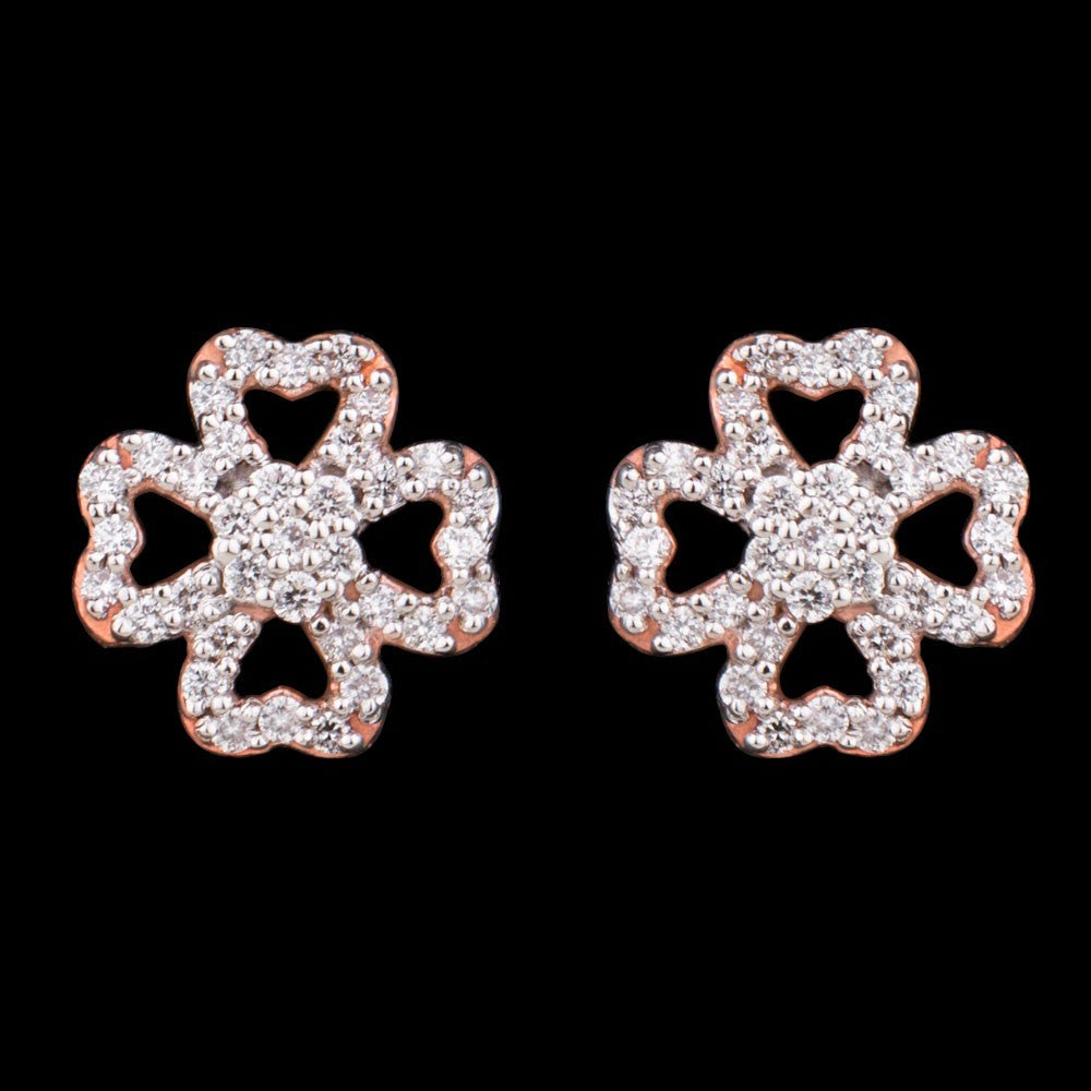 14K Rose Gold Diamond Earrings - 0.25ct VS-GH