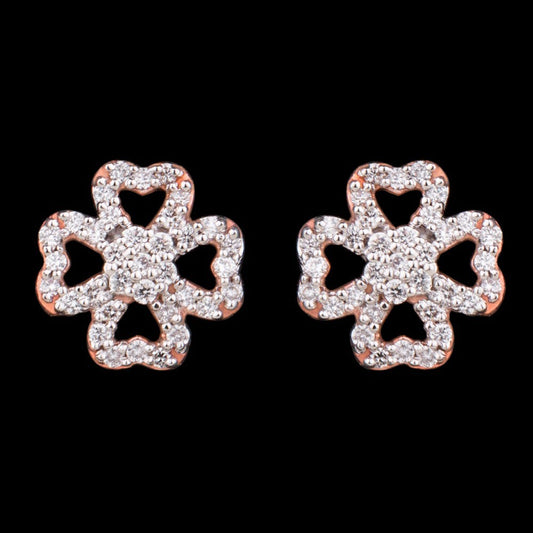 14K Rose Gold Diamond Earrings - 0.25ct VS-GH